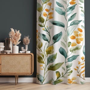 Flower Curtains, Floral Patterned Living Room Curtain, Elegant Floral Living Room Drape, Vintage Colorful Drapes, Avant-Garde Design Curtain