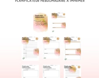 Planificateur Hebdomadaire à Imprimer | PDF Téléchargeable | Organisateur de Semaine | Agenda Productivité