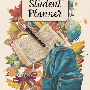 アジェンダ Étudiant à Imprimer PDF |デイリー プランナー 5.8×8.3 インチ |主催者 Académique Téléchargeable |印刷可能な学生プランナー