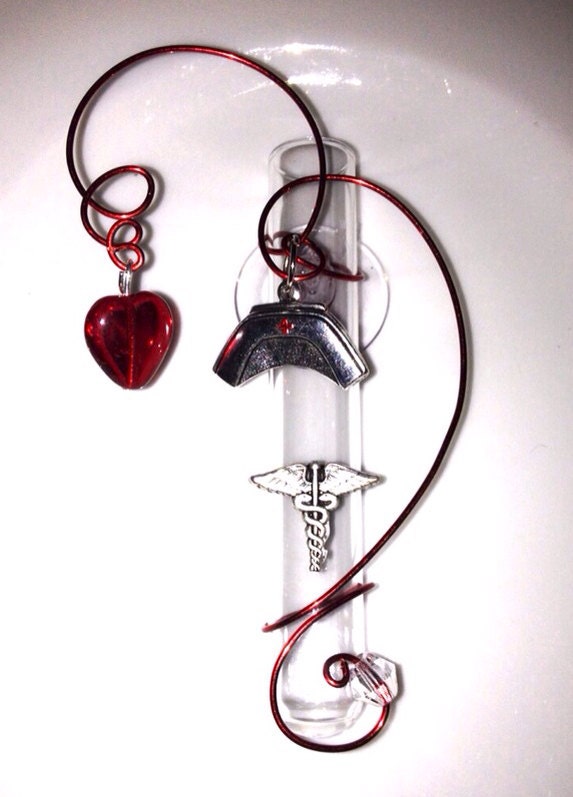 Nurse Hanging Vase Glass Rooting Vases Suction Cup Window Etsy