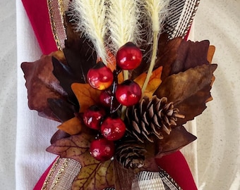 Thanksgiving Napkin Ring, Fall Home Decor, Autumn table topper, cozy fall decor