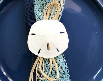 Napkin Ring, Sand Dollar Decor made in USA, beach wedding table settings, coastal decor beach house gifts, beach lover gift for women