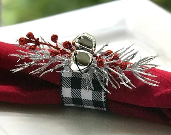 Jingle Bell Napkin Ring, Christmas Decor, Farmhouse Christmas Decor