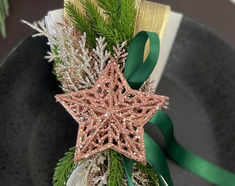 Christmas Napkin Ring, Star Table decor, Seasonal Decoration,Holiday Table Setting, Winter Housewarming gift for newlywed, Napkin Holder