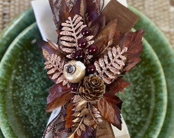 Thanksgiving Napkin Ring, Autumn Decor, Thanksgiving Table Decor, Fall Leaves Napkin Holder,elegant thanksgiving table design ideas