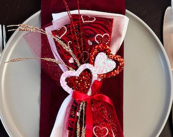 Valentine's Day Napkin Ring,Heart Napkin Holder, Shower Decor,  Galentines Day Decorations, Valentine's Day Decor for Table, Made in the USA