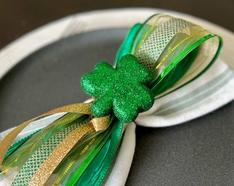 St Patricks Day Napkin Ring, Shamrock Decor, St Patty Decor, Shamrock Gift for Irish Best Friend, Irish Party, Saint Patricks Day Decor