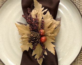 Fall Napkin Ring, Thanksgiving Table Setting, Rustic Fall Decor, Thanksgiving tablescape, Housewarming gift for newlywed, farmhouse fall