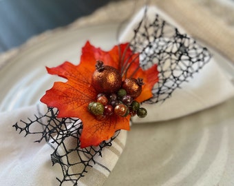 Halloween Napkin Ring, Fall Decor for Table, Halloween Table Decor, Autumn Decor Gift For Friend, Halloween Party Decor, Spooky table decor