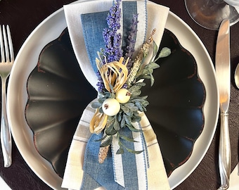 Farmhouse napkin ring, Easter table decor, sage green wedding decor, dusty blue wedding table decor, bridal shower kitchen gifts, lavender