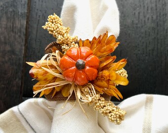 Pumpkin Napkin Ring, wood napkin ring, Fall Tabletop Decor for housewarming, Country Halloween Decor, Halloween Party Decor, made in USA