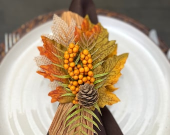 Fall Napkin Ring, Thanksgiving Table Decor,  Autumn leaves Decor, Fall Decor for Home, Fall Wedding Decor, Housewarming Gift for Newlywed