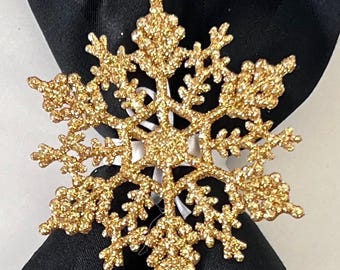 Snowflake Napkin Rings, Christmas Party Decor, Holiday Table Decor, Winter Wonderland Decorations, Winter Wedding Decor