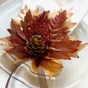 Autumn Napkin Ring, fall country decor, Thanksgiving decorations, fall tabletop decor for housewarming, wedding table decor, Autumn Decor