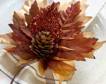 Autumn Napkin Ring, fall country decor, Thanksgiving decorations, fall tabletop decor for housewarming, wedding table decor, Autumn Decor