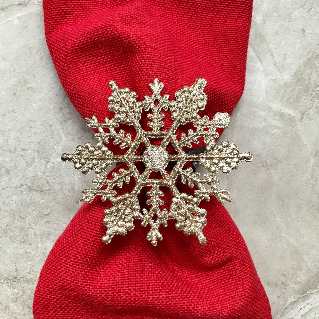 Gold Snowflake Napkin Ring, Winter Wonderland Decor, Christmas Decor
