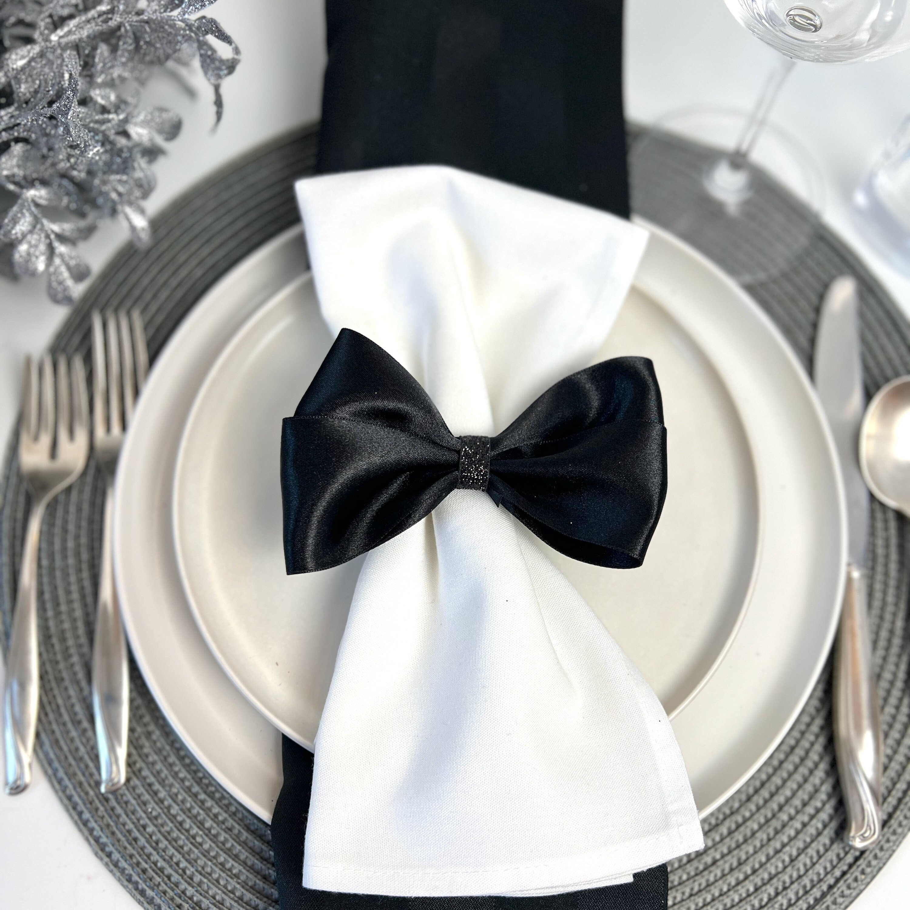 Black napkin ring sale holders