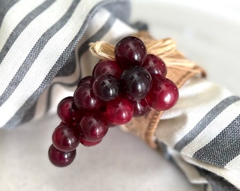 Grape Napkin Ring, Gift for Wine Lovers, housewarming gift for newlywed, winery wedding decor, dinner party decor, wine tasting Decoration