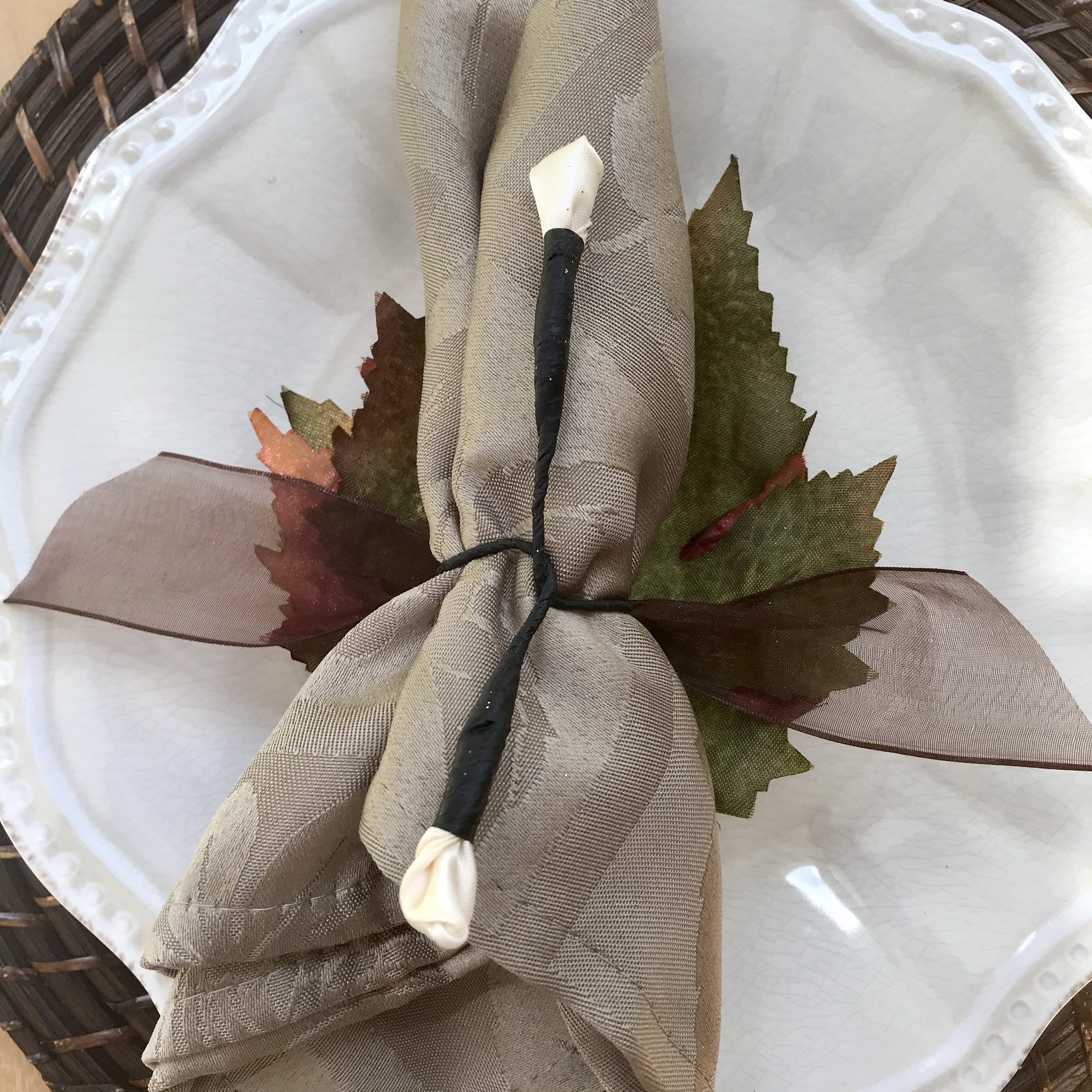 Fall Napkin Ring, Leaf Table Decor for Housewarming Gift, Thanksgiving