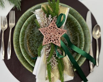 Christmas Napkin Ring, Star Table decor, Seasonal Decoration,Holiday Table Setting, Winter Housewarming gift for newlywed, Napkin Holder