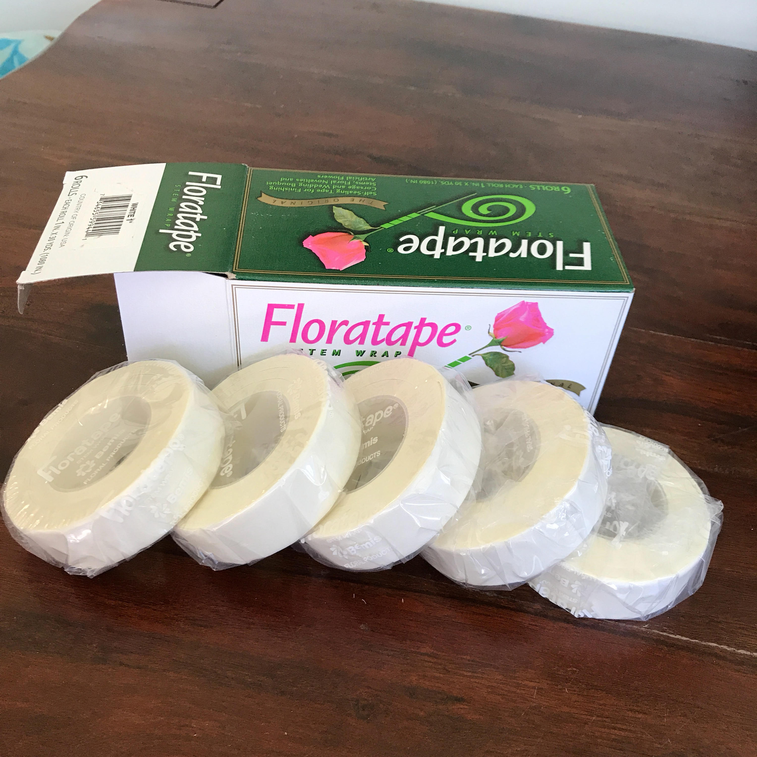 Floral Tape White 1 inch wide 5 rolls