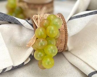 Grape Napkin Ring, Chardonnay gift for wine lovers, vineyard wedding decor, wine cellar decor, wine themed decor, wine drinker gift for mom