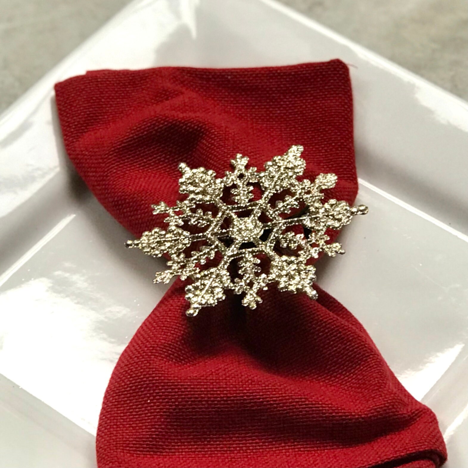 Gold Snowflake Napkin Ring, Winter Wonderland Decor, Christmas decor