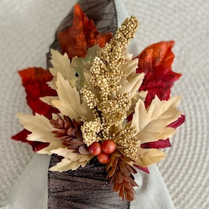 Napkin Ring, Thanksgiving Decor Table,  Autumn Decor for Table, Fall Wedding Decor, Made in the USA, Fall Leaves Decor, Table Decorations