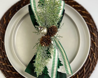 Christmas Napkin Ring, Cabin Decor, table settings, greenery wedding table decor, Christmas Table decoration, Holiday Wedding Shower Decor