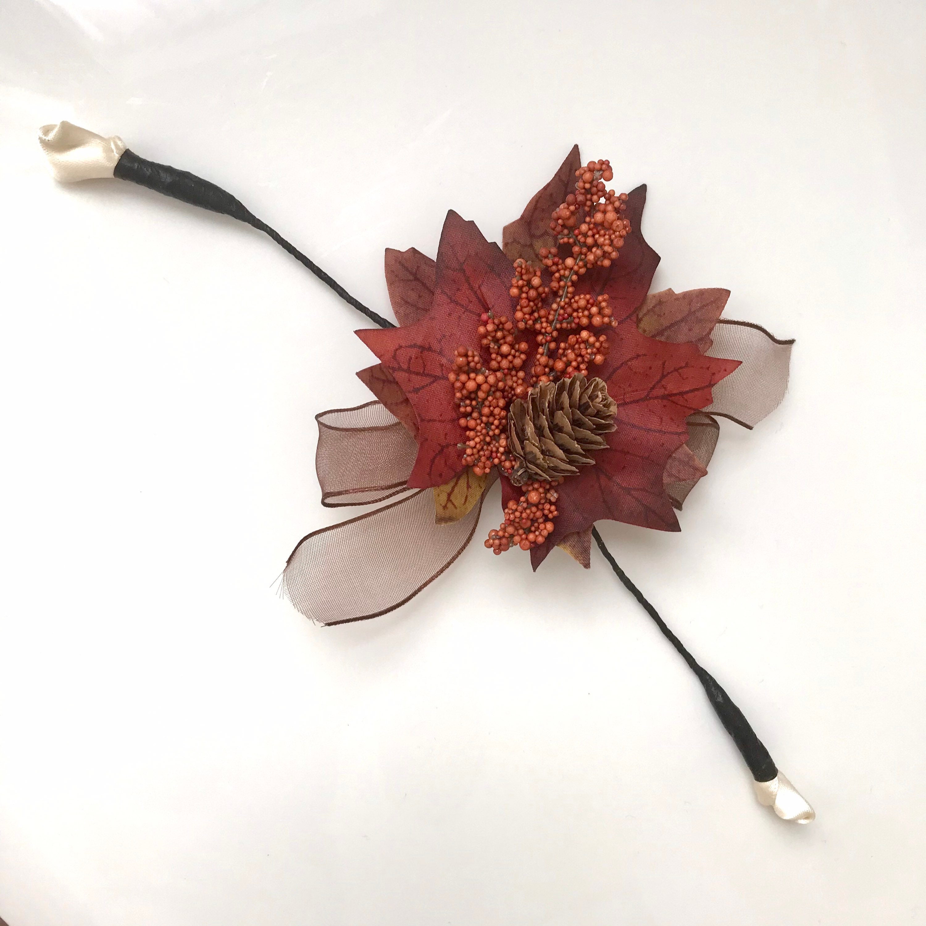 Small Fall Napkin Ring, Red Maple Leaves, Thanksgiving Decor for Table