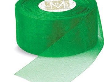 Midori Organdy Ribbon 3/4" Color Emerald