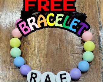 Personalized Beaded Dog Collar. Limited Edition RAINSHINE beads. Adjustable length *** FREE BFF Bracelet included.
