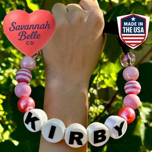 Personalized Beaded Dog Collar  Custom Name, Adjustable Fit