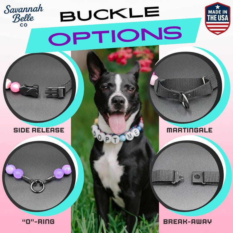 Personalized Dog Collar Beaded Boy Limited Edition SKY Blu. Adjustable length +++ FREE matching BFF bracelet afbeelding 9