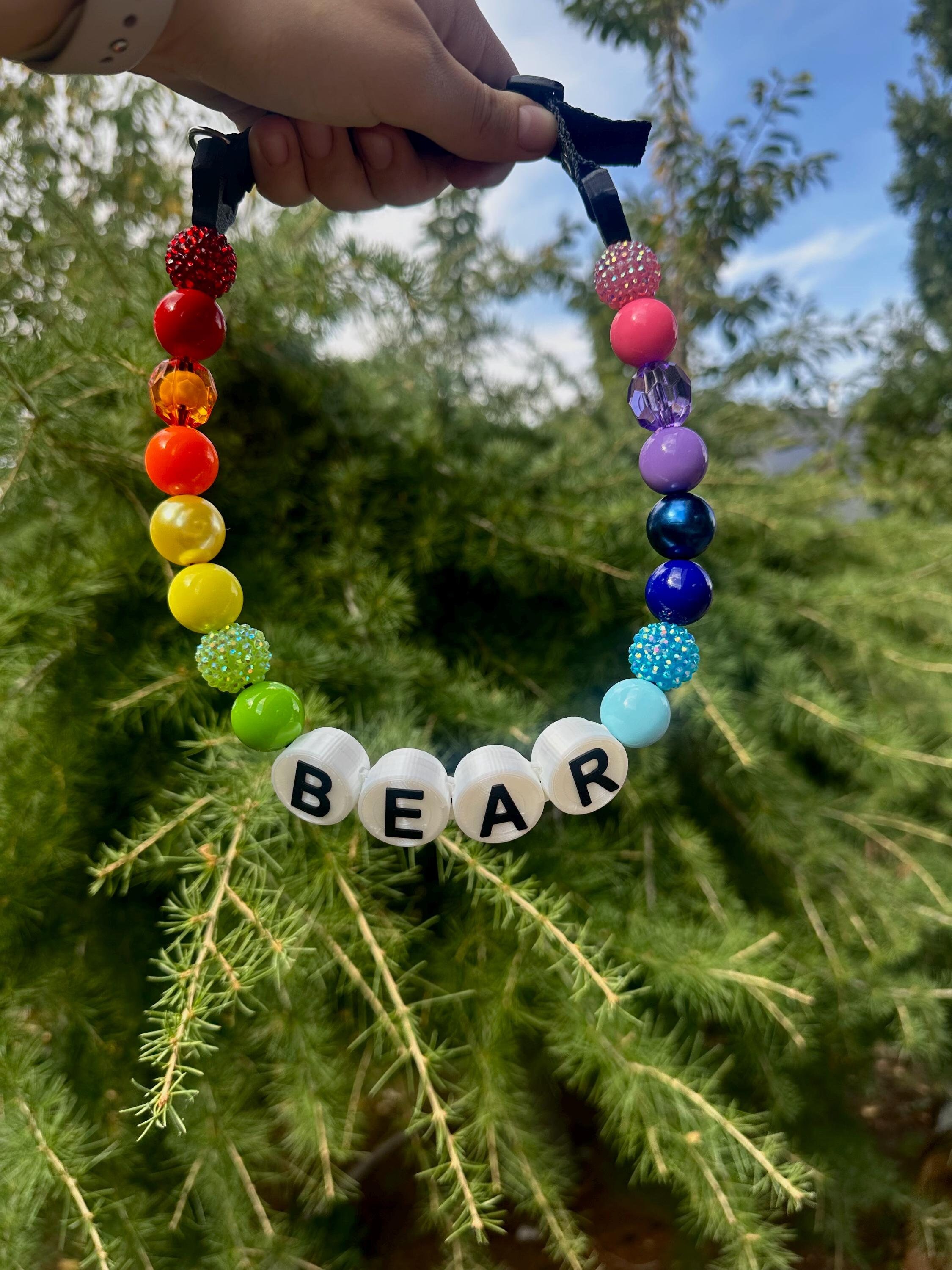 Rainbow Personalized Beaded Dog Collar. Limited Edition RAINBOW Beads. Adjustable length