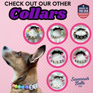 Personalized Dog Collar Beaded Boy Limited Edition SKY Blu. Adjustable length +++ FREE matching BFF bracelet afbeelding 10