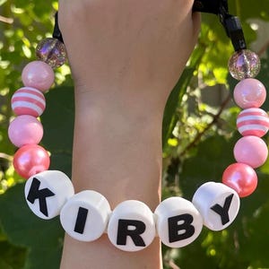 Personalized dog collar with large beads. Your pups name on a custom made adjustable beaded necklace. Friendship bracelet collar.