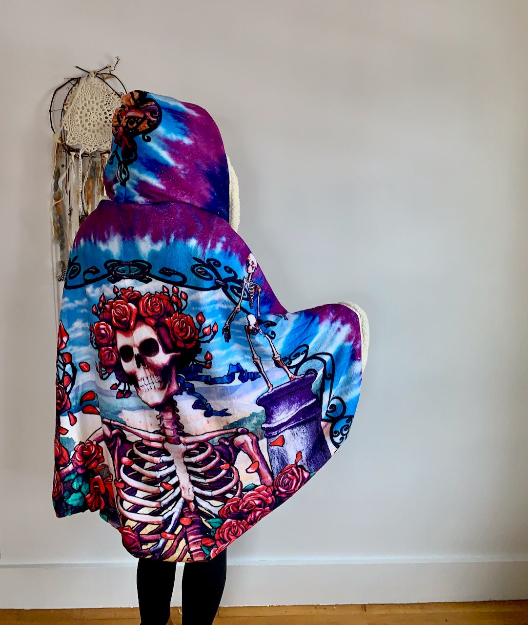 Grateful Dead Bertha Skeleton Roses Fleece Hooded Hood Hoodie | Etsy