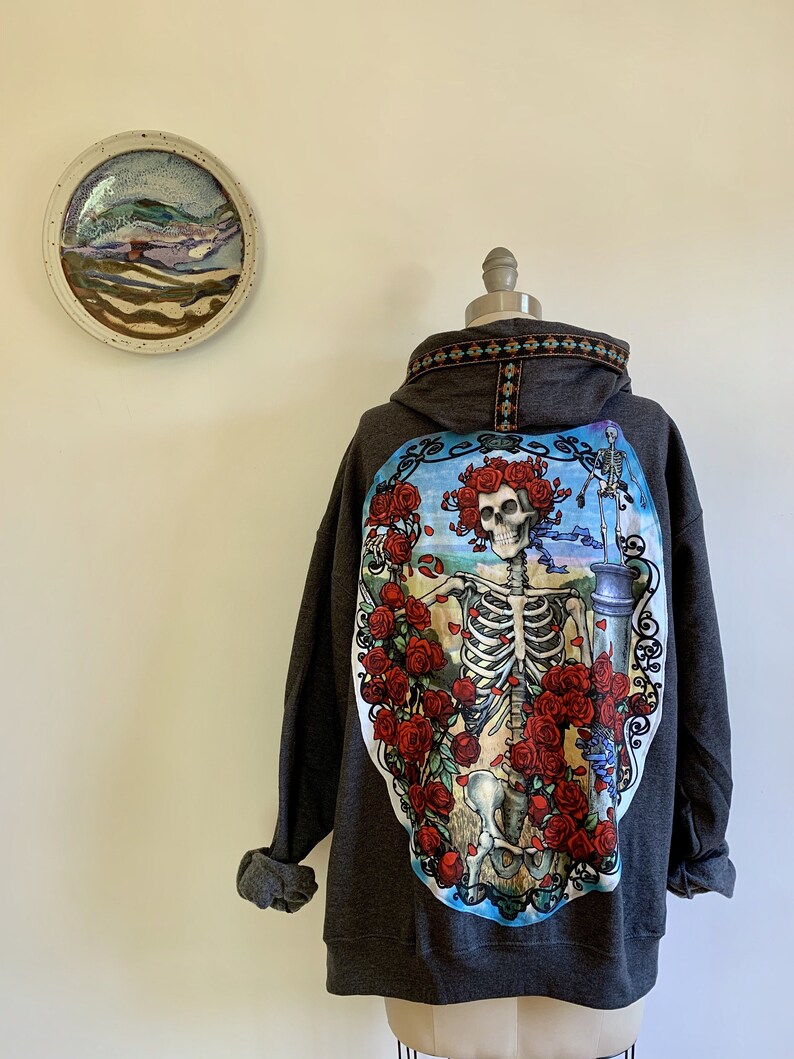 Custom MADE TO ORDER Grateful Dead Hoodie Bertha Skeleton | Etsy
