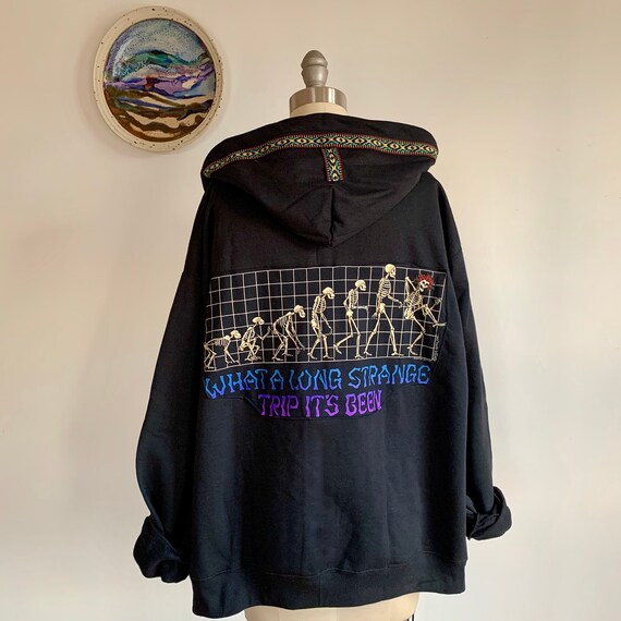 Custom MADE TO ORDER Grateful Dead Hoodie Black Long Strange - Etsy