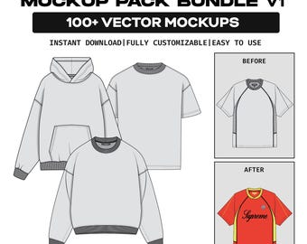 Streetwear Vector Mockup Templates (Digital Download)