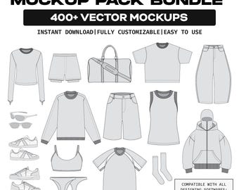 Streetwear Vector Mockup Pack - Clothing Brand Templates (Digital Download)
