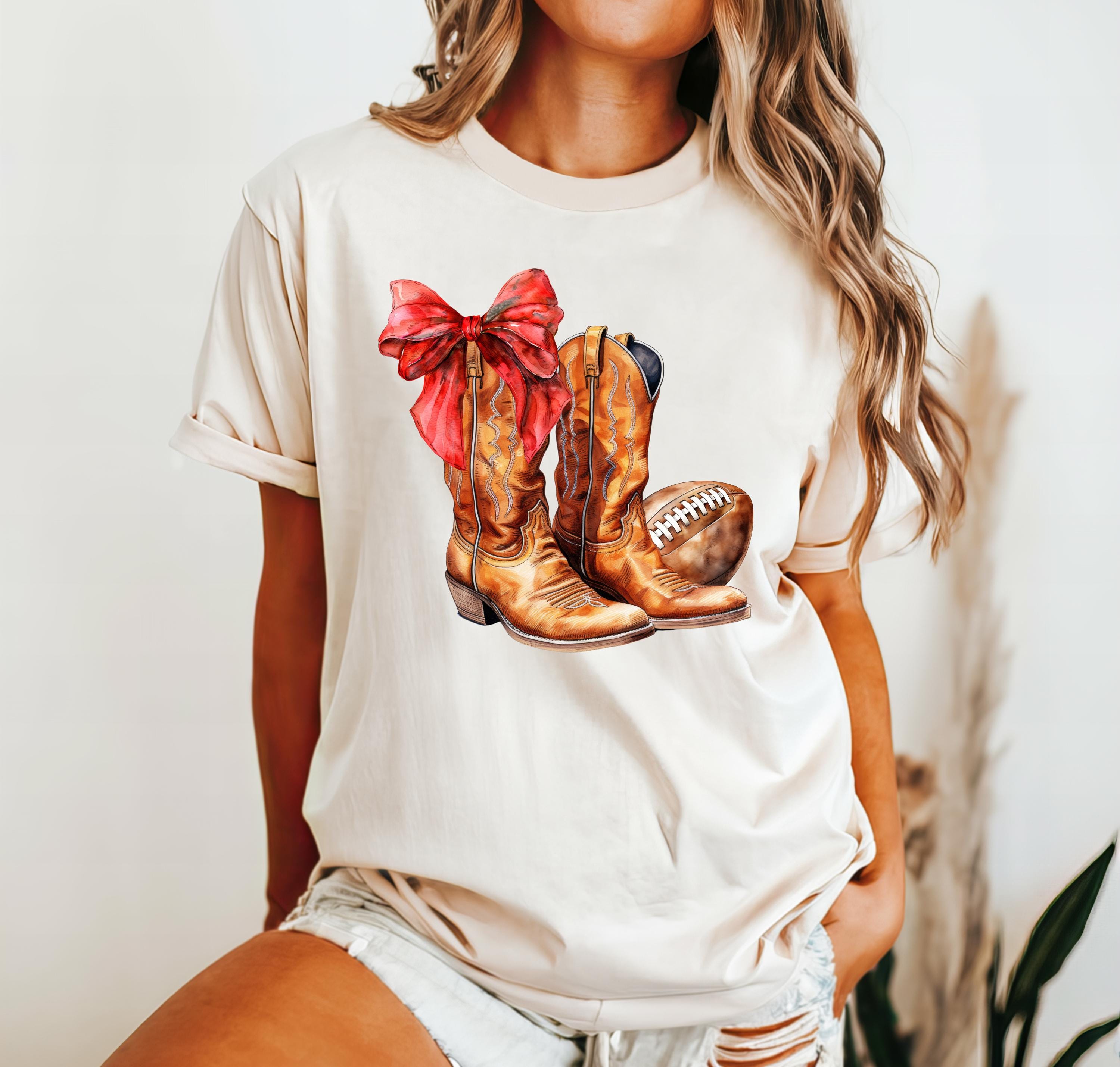 Football, Bow, Coquette, Coquette Boots, Cowboy Boots, Coquette Football, PNG, Digital Image, Download