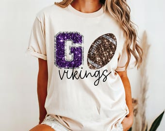 Go Team, Go Vikings, Glitter, Football, PNG, Digital Image, Download