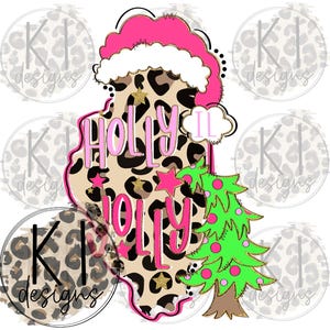 Christmas State Outline Illinois Leopard Pink Tree Digitale png-afbeelding downloaden