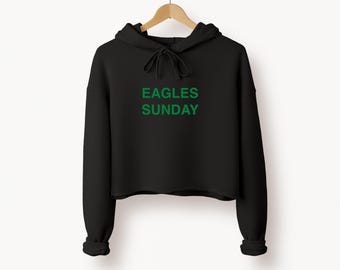 Eagles Hoodie Cropped Sweatshirt For Football Sunday Birds Sweatshirt Gift For Friend