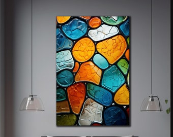 Tempered Glass Wall Art, Stained Glass Print, Extra Large Wall Art, Glass Wall Decor, Wall Hangings, Glass Printing, Stained Window Glass