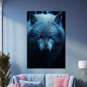 Wolf Wall Art, Animal Wildlife, Tempered Glass Art, Extra Large Wall Art, Glass Printing, Wall Hangings, Wolf Wall Decor, Glass Wall Decor
