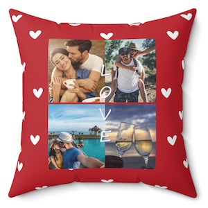 Custom Photo Pillow Gift, Personalized Couples Cushion, Anniversary Gift, Custom Love Pillow, Customize Pillow Personalized Photo Collage