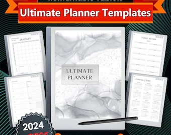 reMarkable 2 Planner 2024-2025: Hyperlinked Digital Templates